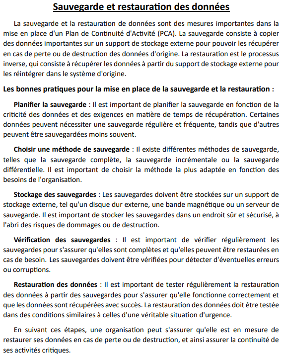 Capture du TP sauvegarde